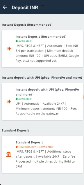 wazirX deposit INR