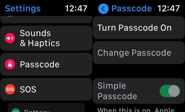 11 Définir le code d'accès sur l'Apple Watch