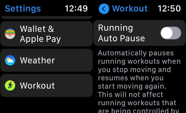 apple watch pauses during workout