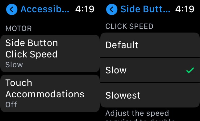 5 Change Side Button Click Speed Apple Watch