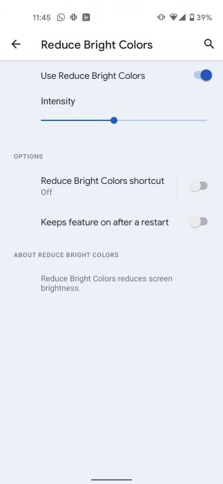 Reduce bright colors how to Android 12