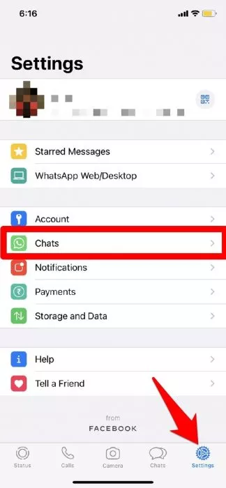 Whatsapp chat settings