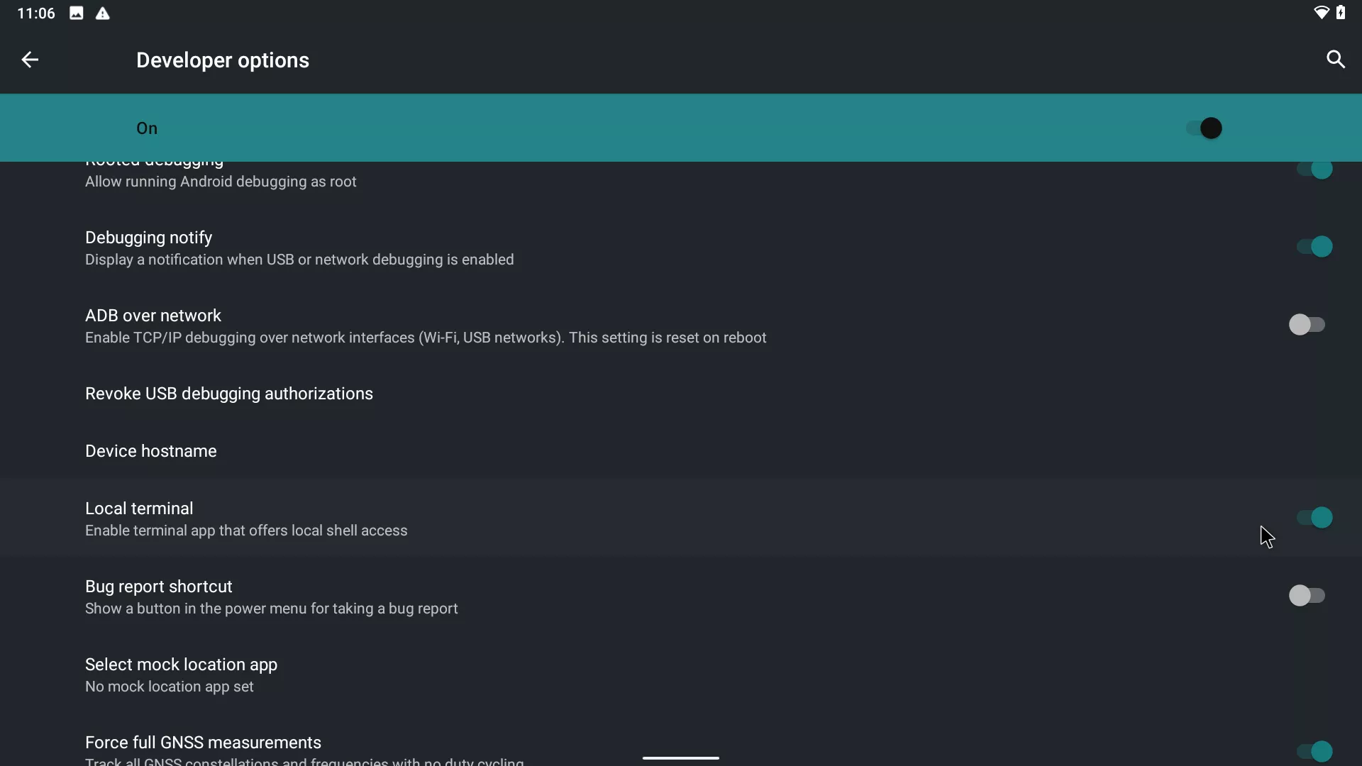 enable local terminal - how to install android on raspberry pi 4