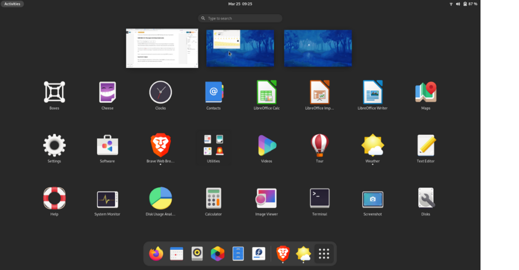 gnome 40 app menu