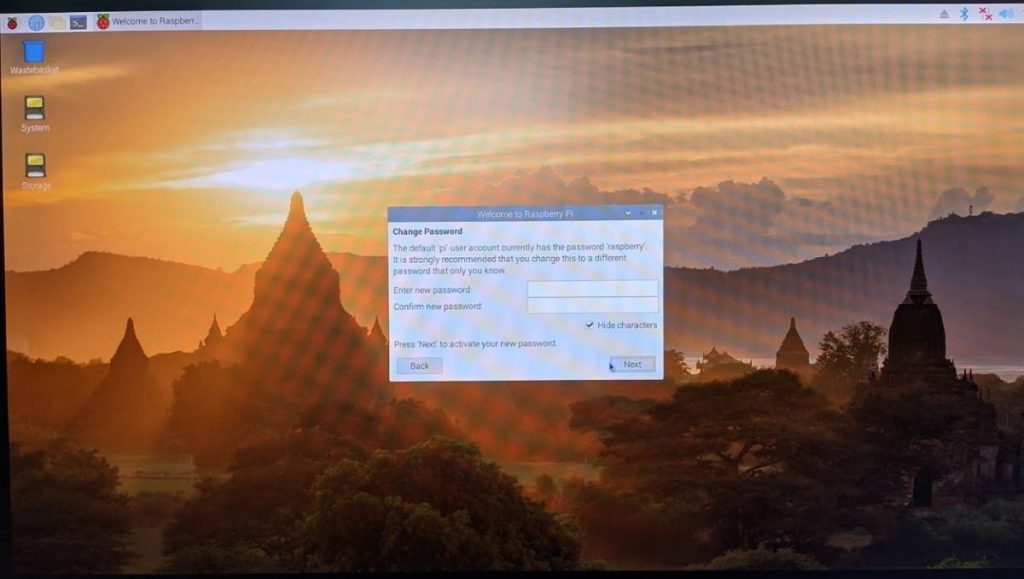 raspberry pi os set password