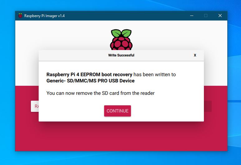 rpi flash successful