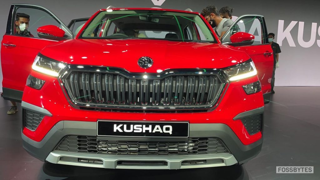 skoda kushaq front view and grille 2021