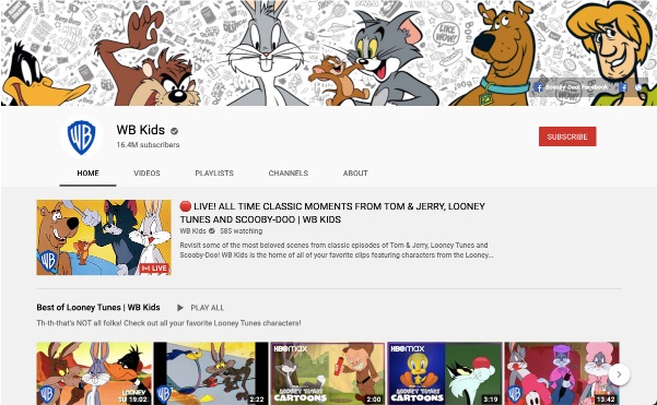 watch free cartoons online on YouTube