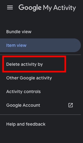 Delete all Google activity