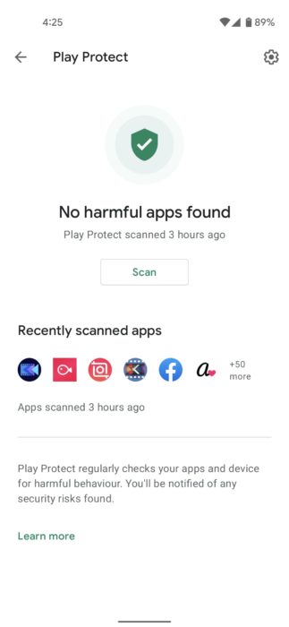 Google Play protect scan 12
