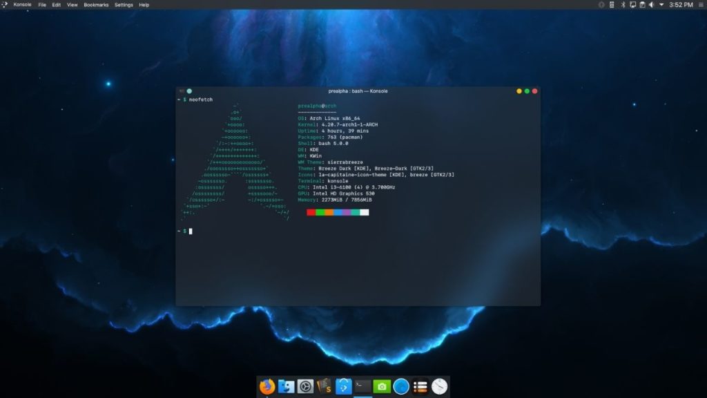 arch linux with kde