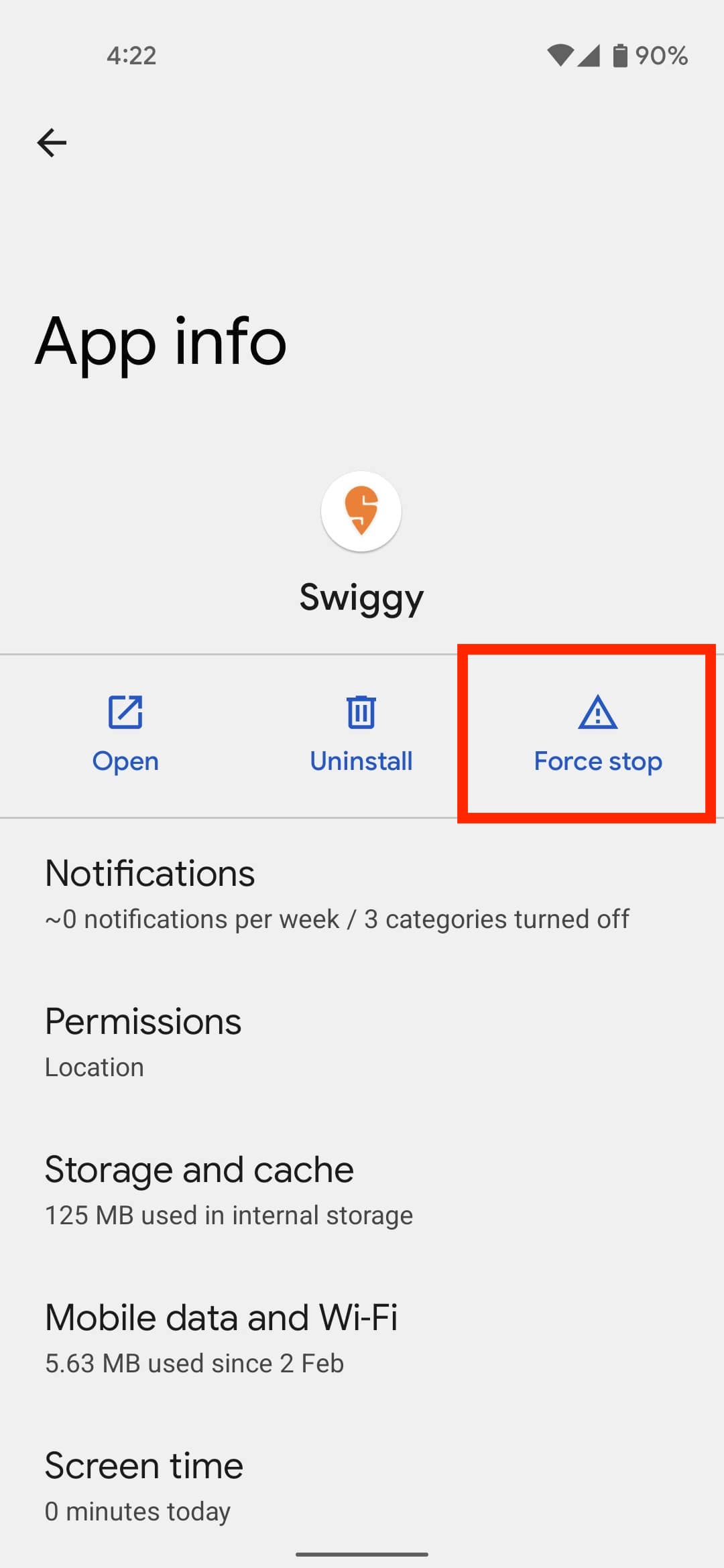 force stop an app 12