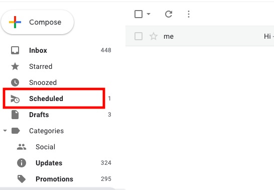 gmail scheduled email