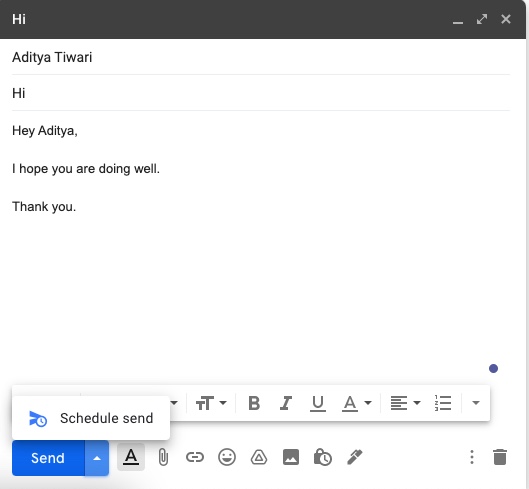 how to schedule email in gmail desktop