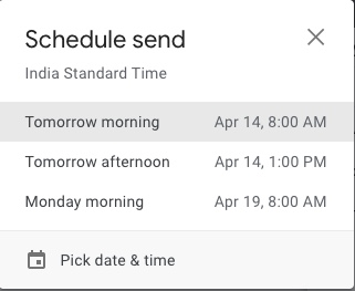 send email later in gmail