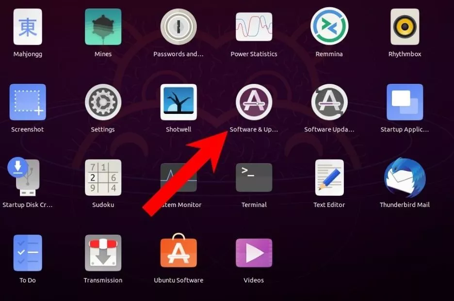 software and updates Ubuntu Linux
