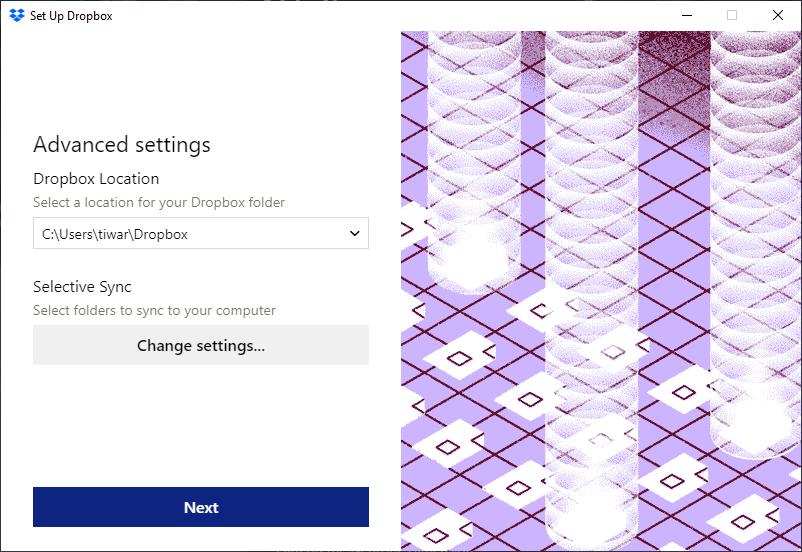 3 Choose Default Dropbox Folder