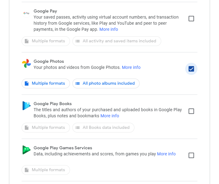 4 Select Google Photos Google Takeout