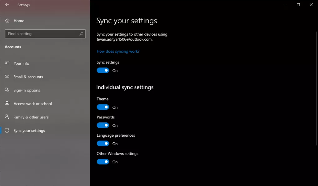 7 Sync Windows 10 Settings OneDrive