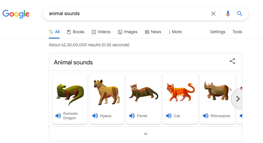 google animal sound trick