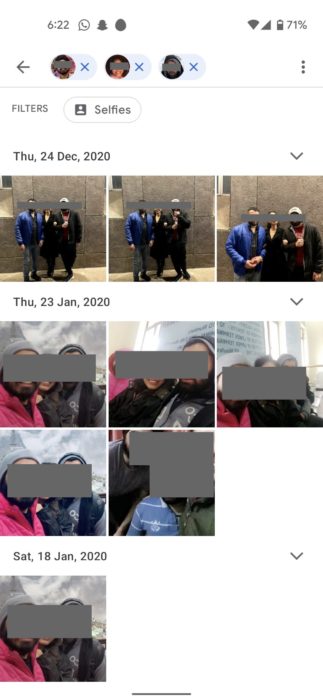 Google Photos search tool filters