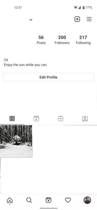 Instagram feed page