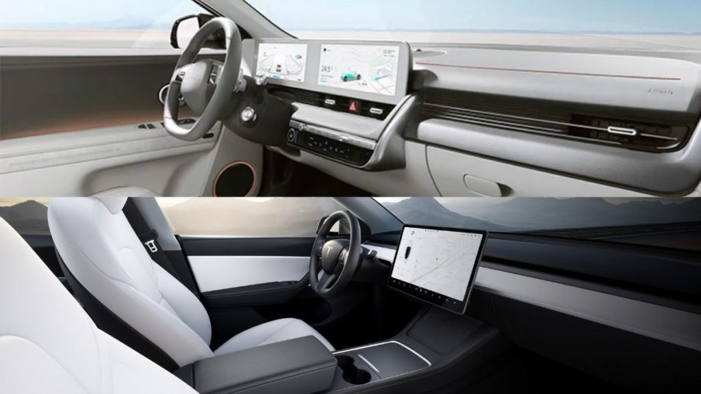 Ioniq 5 and Model Y interior