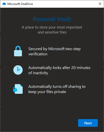 OneDrive Personal Vault