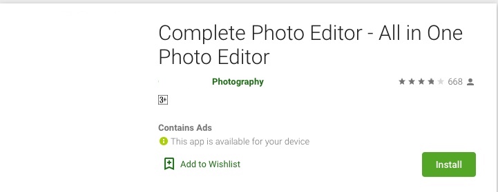 Photo editor crappy title play store