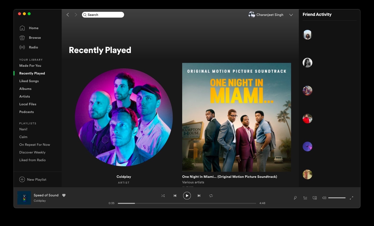 Spotify desktop UI old-min