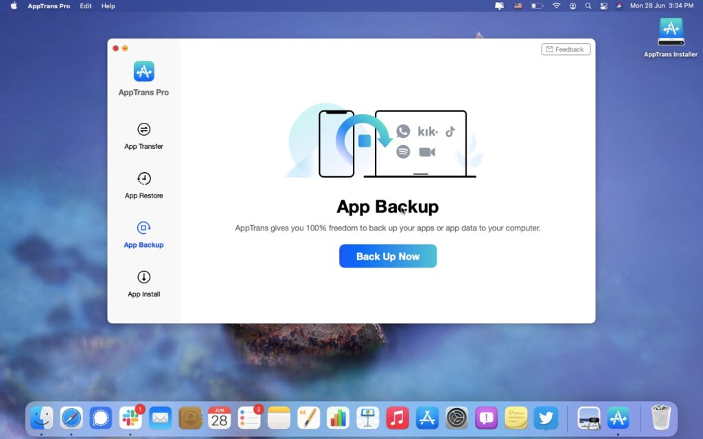 App backup with AppTrans