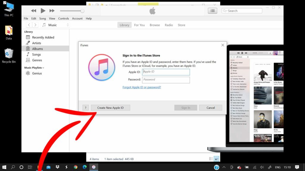 Create iCloud account from Windows-3