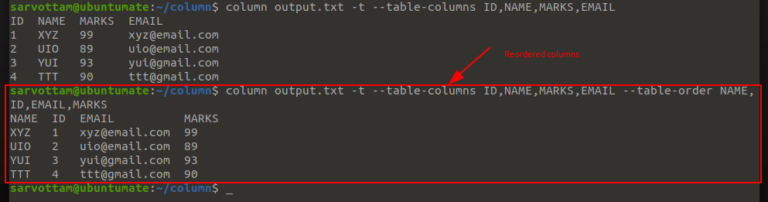 How To Use Column Command In Linux With 10 Examples?