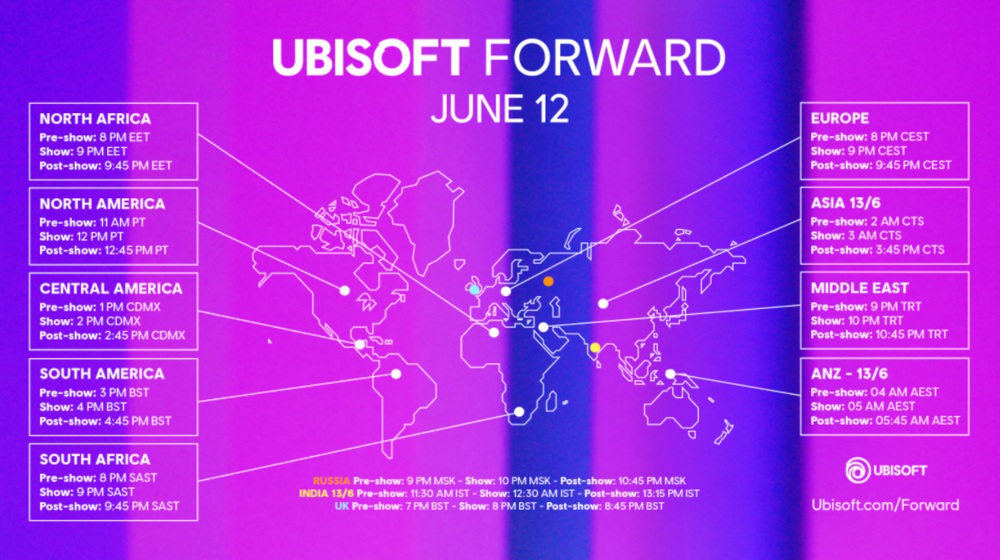 Ubisoft Forward E3 2021 timings