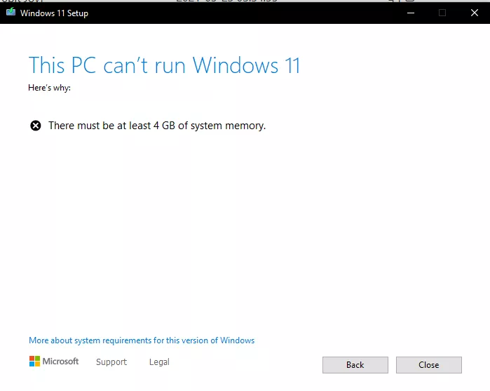 Windows 11 memory requirements