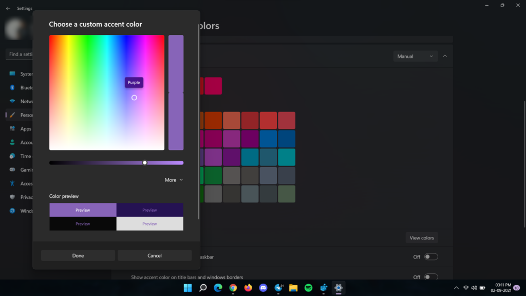 change accent color