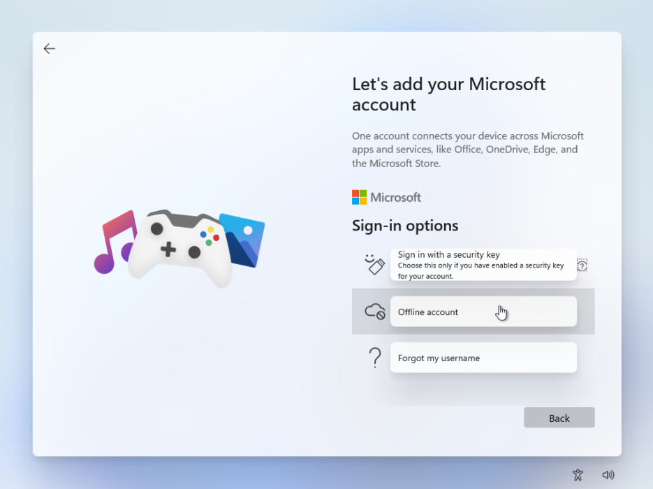 windows 11 install no offline account option