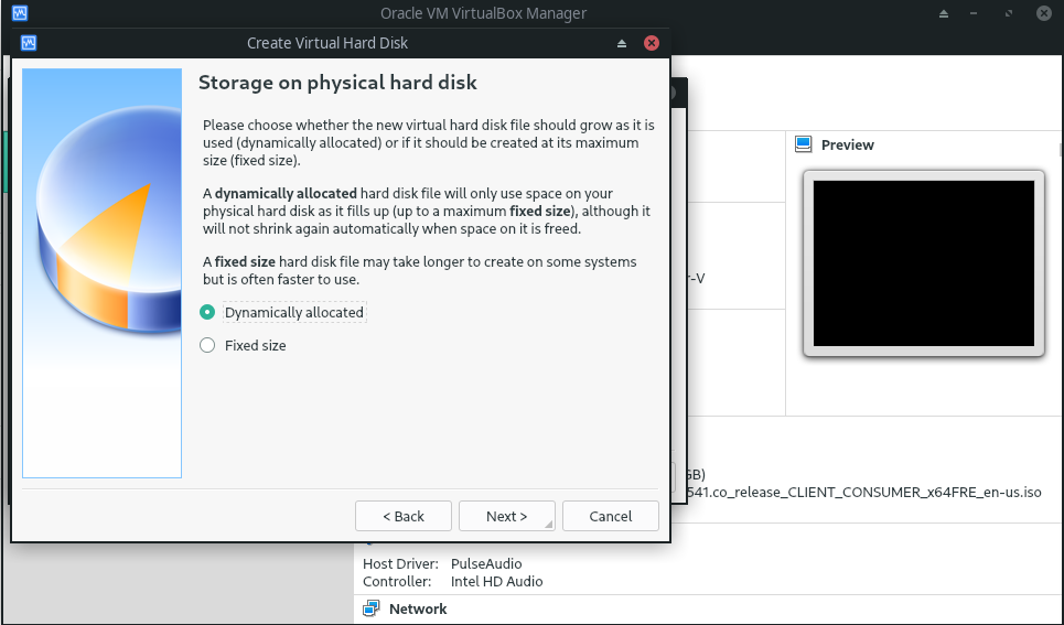 storage on physical hard disk