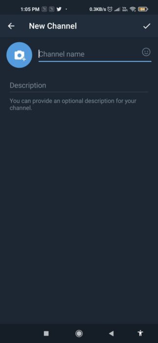 telegram channel name, description, and picture