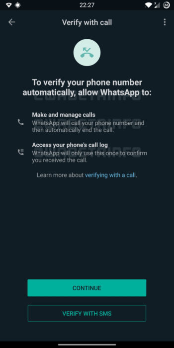 whatsapp asks permission for accessing call logs