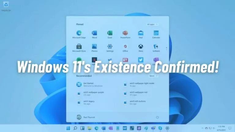 windows 11's existence confirmed