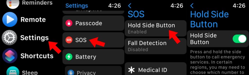 1 Enable Apple Watch Emergency SOS