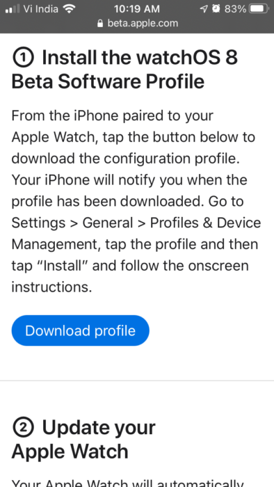 3 Download Apple WatchOS 8 Profile