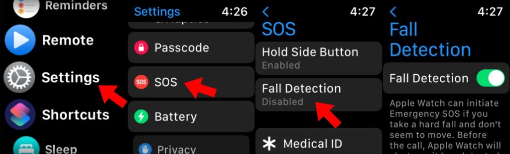 Apple watch hard online fall setting