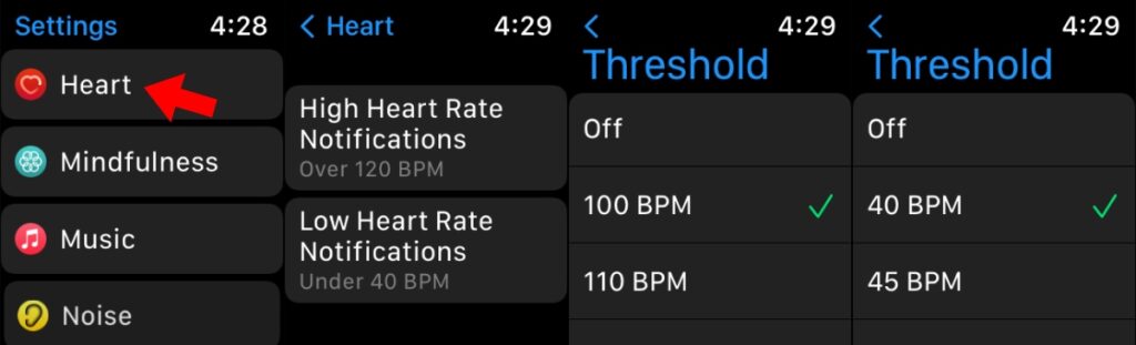 5 High Low Heart Rate Notifications Apple Watch