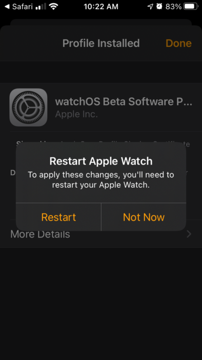 watchos beta profile