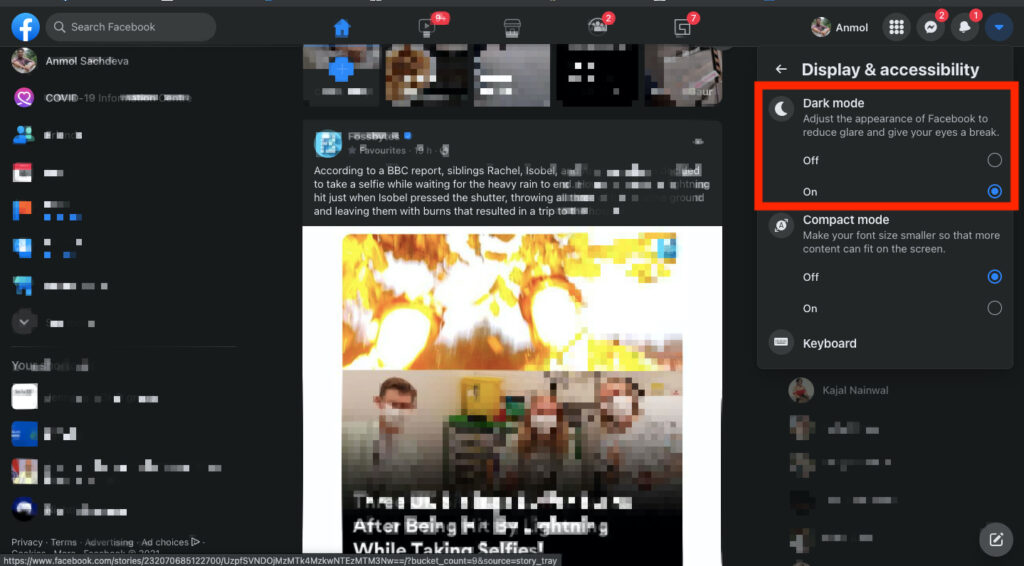 How To Enable Facebook Dark Mode On Its Desktop Version?