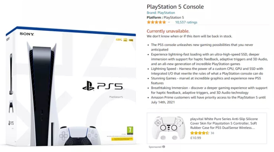 Amazon UK Playstation 5 Restock