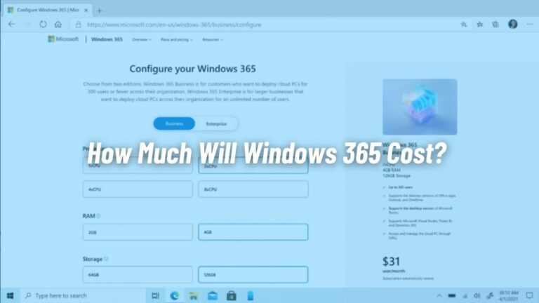 How Much Will Windows 365 Cost