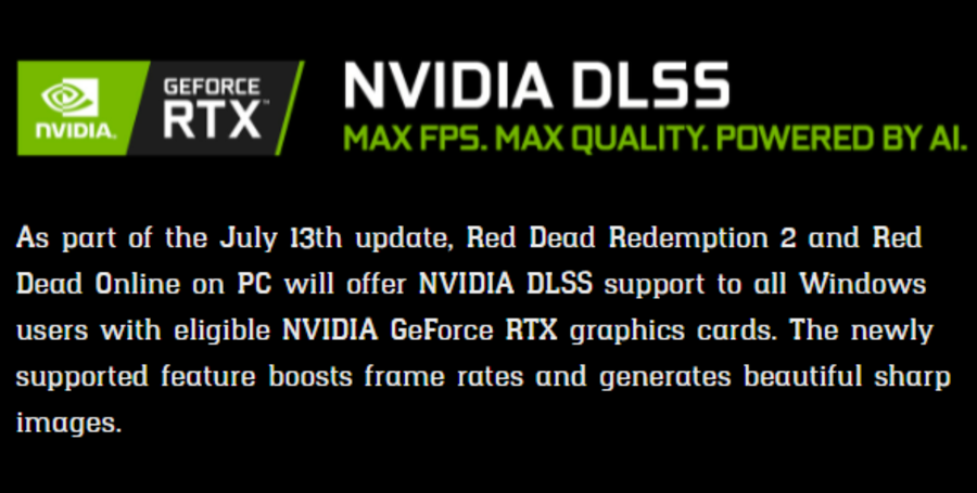 Red Dead Redemption 2 NVIDIA DLSS Update Out Now, GeForce News